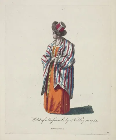 Habit Of A Russian Lady A Valday In 1764 Femme De Valday