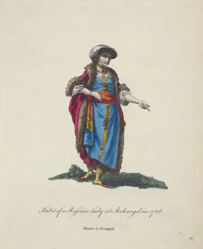 Habit Of A Russian Lady At Archangel In 1768 Femme Darcangel