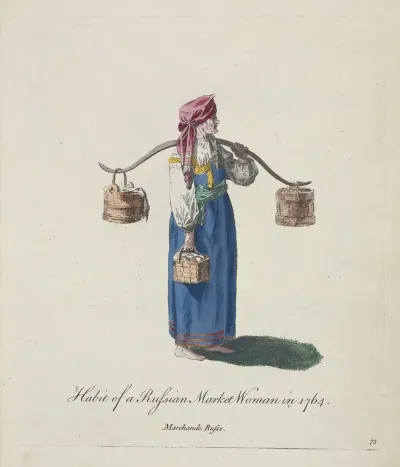 Habit Of A Russian Market Woman In 1764 Matchande Russe