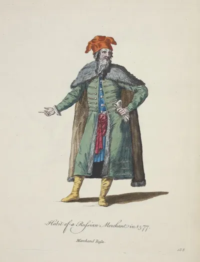 Habit Of A Russian Merchant In 1577 Marchand Russe