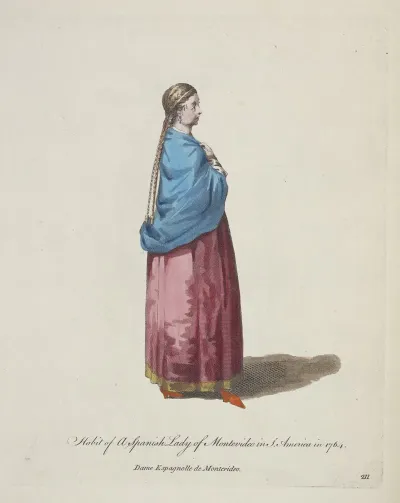 Habit Of A Spanish Lady Of Montevideo In South America In 1764 Dame Espagnolle De Montevideo