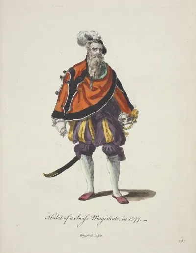 Habit Of A Swiss Magistrate In 1577 Magistrat Suisse