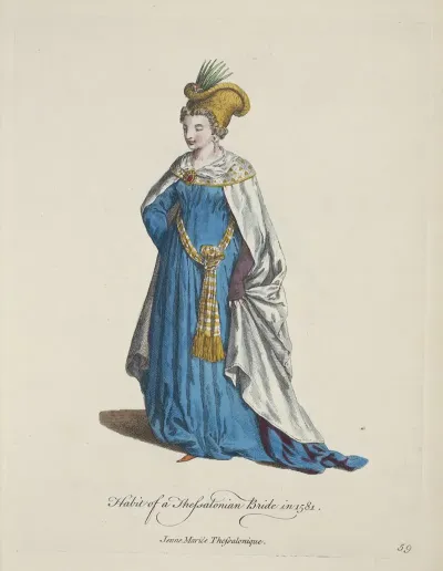 Habit Of A Thessalonian Bride In 1581 Jeune Mariee Thessalonique
