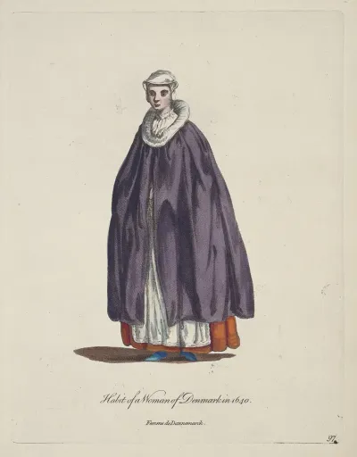 Habit Of A Woman Of Denmark In 1640 Femme De Dannemarck