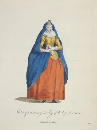 Habit Of A Woman Of Quality Of Cologne In 1640 Demoiselle De Cologne