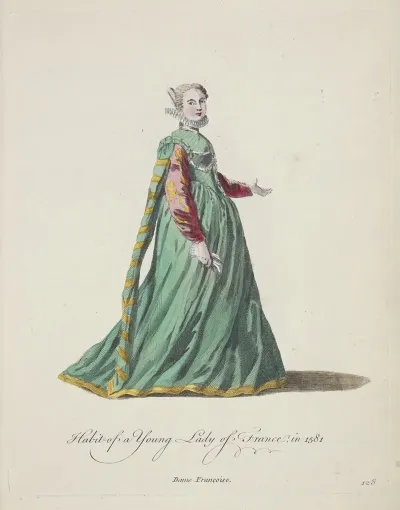 Habit Of A Young Lady Of France In 1581 Dame Francoise