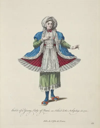 Habit Of A Young Lady Of Naxis An Island In The Archipelago In 1700 Fille De Lisle De Naxos