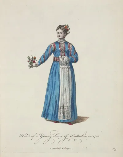 Habit Of A Young Lady Of Wallachia In 1700 Demoiselle Valaque