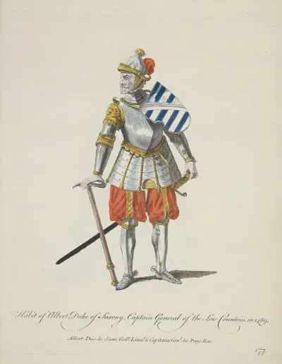 Habit Of Albert Duke Of Saxony Captain General Of The Low Countries In 1489