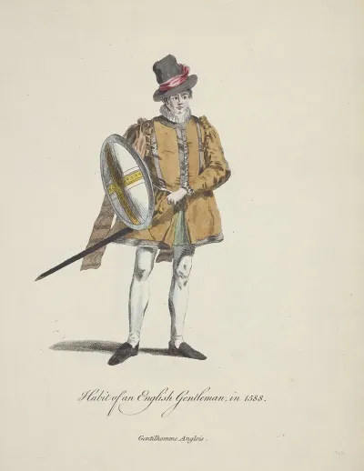 Habit Of An English Gentleman In 1588 Gentilhomme Anglois