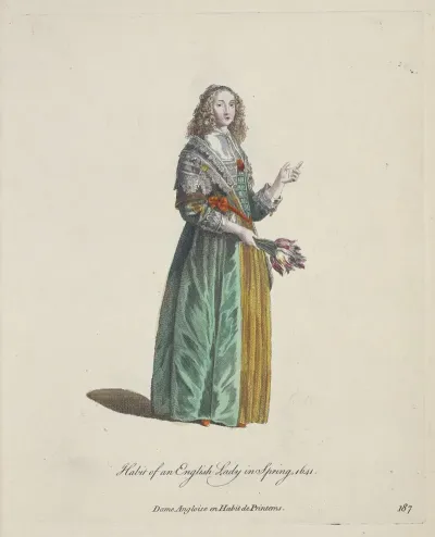 Habit Of An English Lady In Spring 1641 Dame Angloise En Habit De Printemps