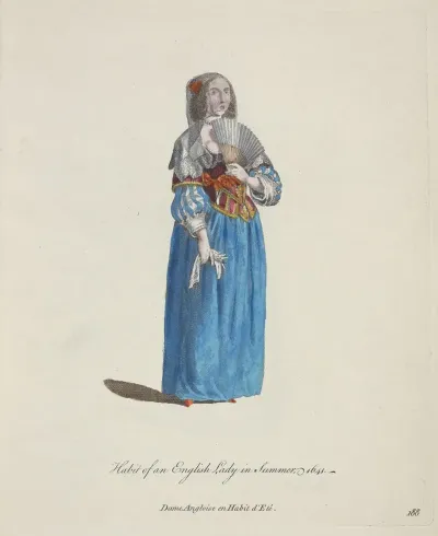 Habit Of An English Lady In Summer 1641 Dame Angloise En Habit Dete