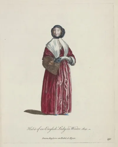 Habit Of An English Lady In Winter 1641 Dame Angloise En Habit Dhyver