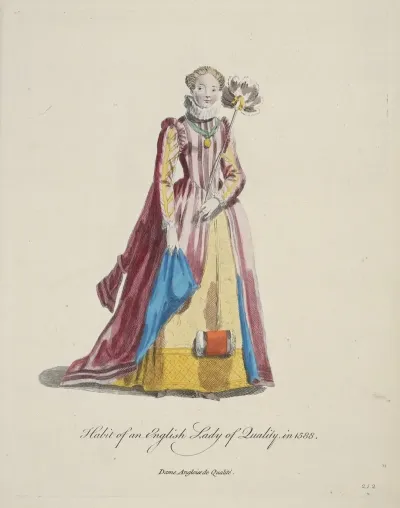 Habit Of An English Lady Of Quality In 1588 Dame Angloise De Qualite