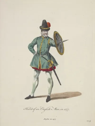 Habit Of An English Man In 1577 Anglois En 1577