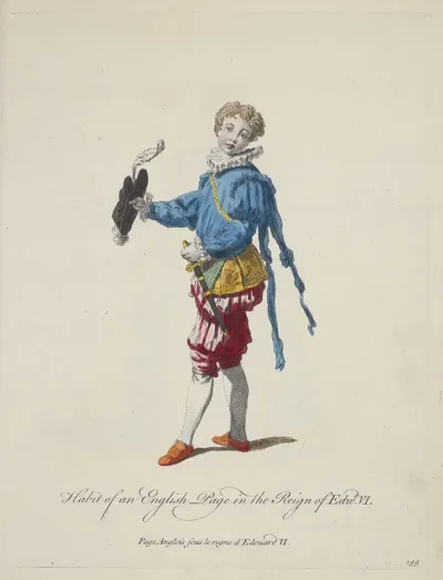 Habit Of An English Page In The Reign Of Edward Vi Page Anglois Fous Le Regne Dedouard Vi