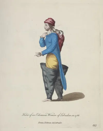Habit Of An Eskimaux Woman Of Labrador In 1766 Femme Eskimau Du Labrador