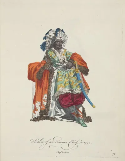 Habit Of An Indian Chief In 1749 Chef Indien