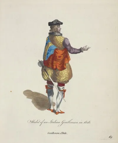 Habit Of An Italian Gentleman In 1626 Gentilhomme Ditalie
