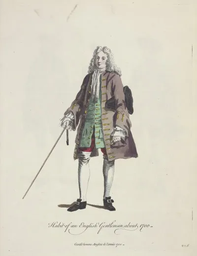 Habit Of And English Gentleman About 1700 Gentil Homme Anglois De Lannee 1700