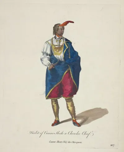 Habit Of Cunne Shote A Cherokee Chief Cunne Shote Chef Des Chiroquois