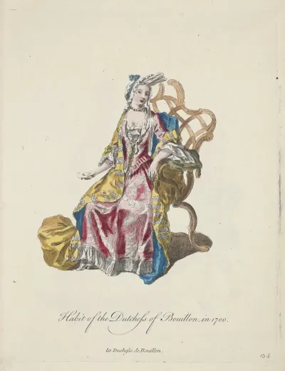 Habit Of The Dutchess Of Bouillon In 1700 La Duchesse De Bouillon