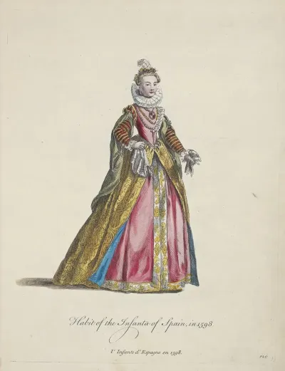 Habit Of The Infanta Of Spain In 1568 Linfante Despagne En 1598