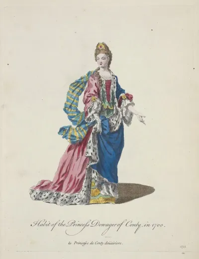 Habit Of The Princess Dowager Of Conty In 1700 La Princesse De Conty Douairiere