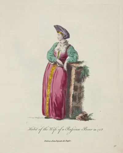 Habit Of The Wife Of A Russian Boor In 1768 Femme Dun Paysan De Russe