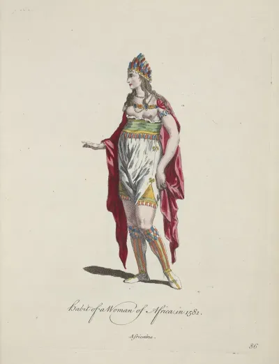 Habit Of Woman Of Africa In 1581 Africaine