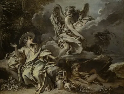 Hagar And Ishmael In The Desert With The Angel