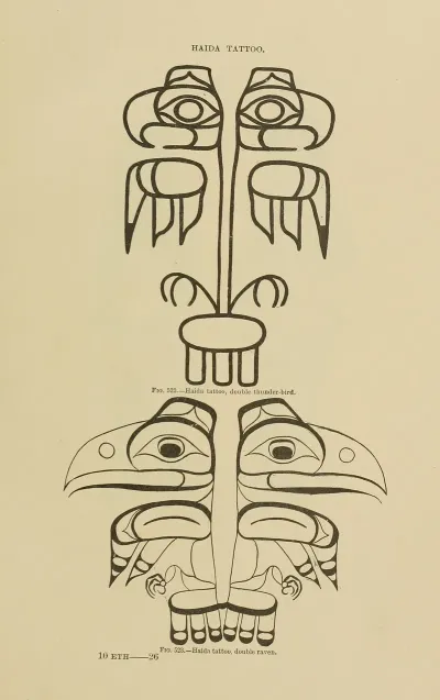 Haida Tattoo Double Thunder Bird Double Raven