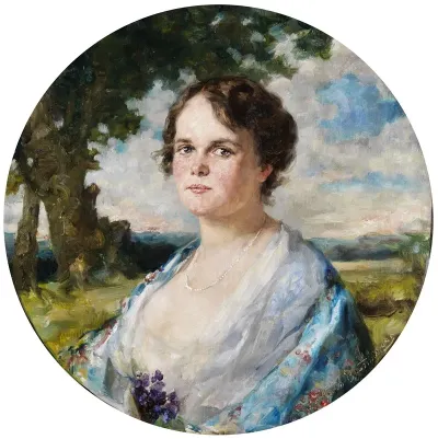 Halbbildnis Einer Jungen Dame