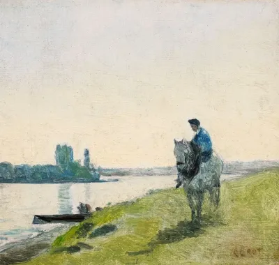 Haleur De Bateau Sur Son Cheval