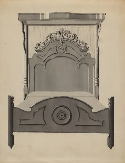 Half Canopy Carved Bed 4