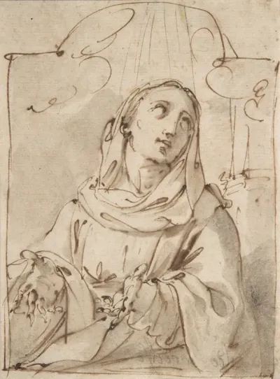 Half Figure Of A Female Saint