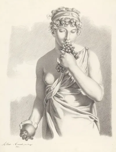 Half Figure Of A Woman With Fruits