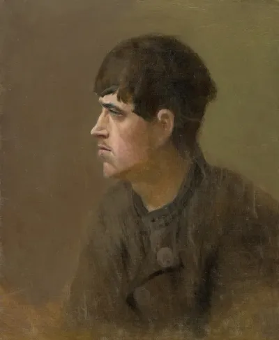 Half Figure Of A Young Man From Profile