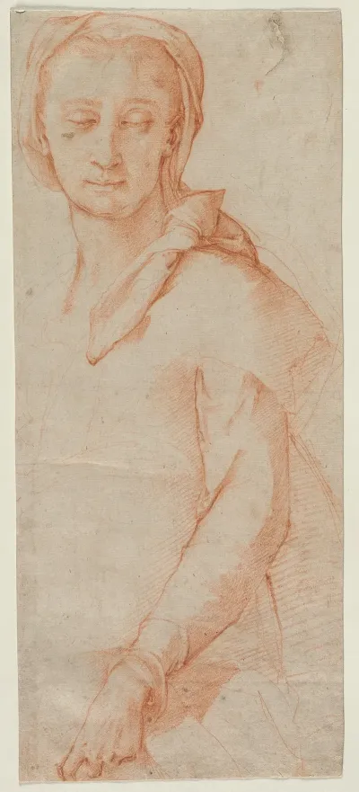 Half Length Figure Study Of A Woman