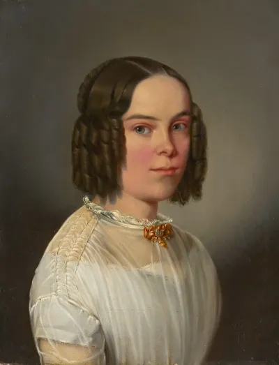 Half Length Portrait Of A Young Girl