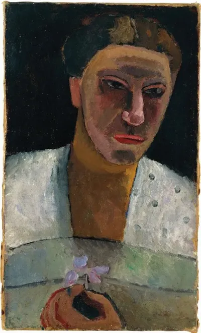 Half Length Portrait Of Lee Hoetger With Flower