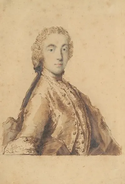 Half Length Study For A Portrait Of A Young Man