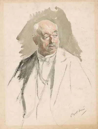 Half Length Study Of An Elderly Man In Evening Dress