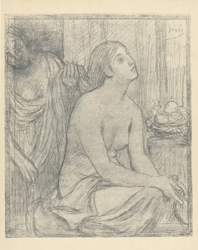 Half Nude Seated Woman