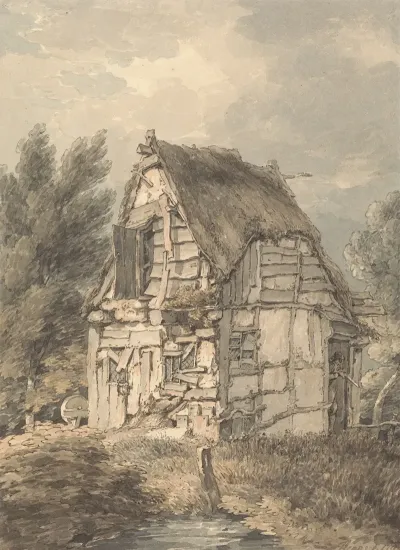 Half Timbered And Thatched Shack