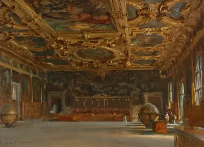Hall Of The Grand Council Doges Palace Venice