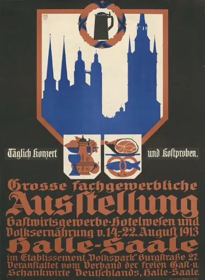 Halle Saale Fachgewerbliche Ausstellung Gastgewerbe Hotelwesen Und Volksernahrung 1913