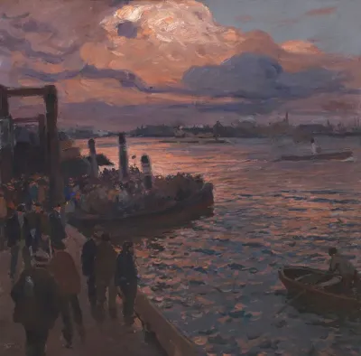 Hamburger Hafen Im Abendlicht