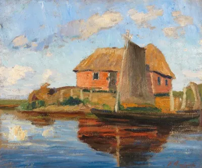 Hammehutte Mit Torfkahn