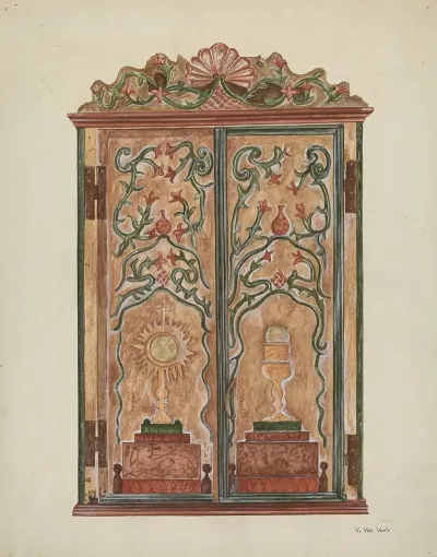 Hand Carved Cabinet 3